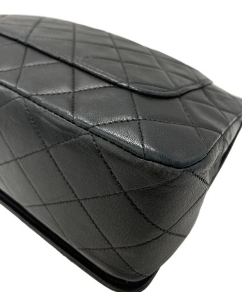 CHANEL（シャネル）CHANEL (シャネル) ラムスキン フルプラップ ターンロック ダブルチェーンショルダーバッグ ブラックの古着・服飾アイテム