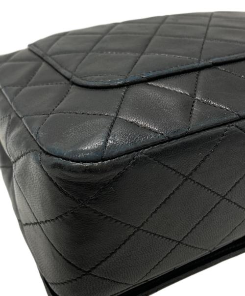CHANEL（シャネル）CHANEL (シャネル) ラムスキン フルプラップ ターンロック ダブルチェーンショルダーバッグ ブラックの古着・服飾アイテム