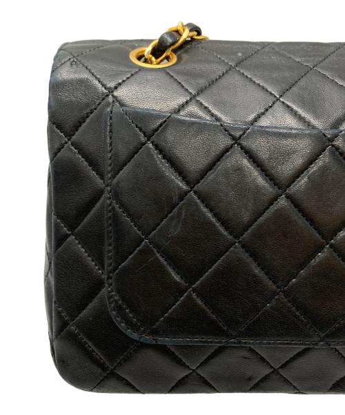 CHANEL（シャネル）CHANEL (シャネル) ラムスキン フルプラップ ターンロック ダブルチェーンショルダーバッグ ブラックの古着・服飾アイテム