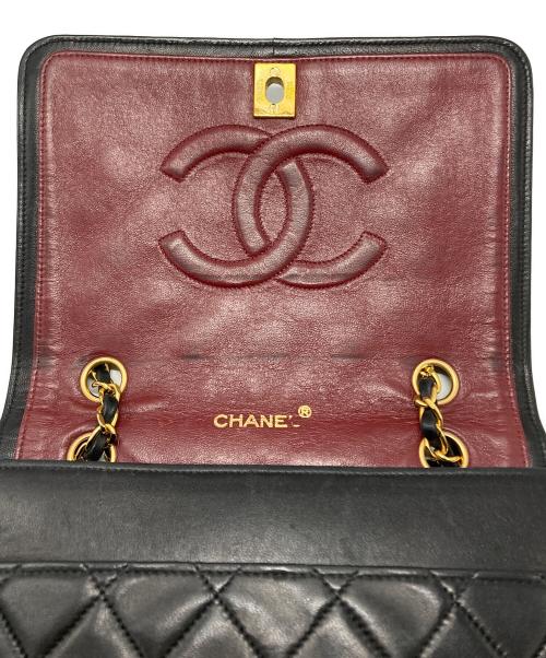 CHANEL（シャネル）CHANEL (シャネル) ラムスキン フルプラップ ターンロック ダブルチェーンショルダーバッグ ブラックの古着・服飾アイテム