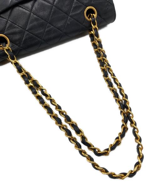CHANEL（シャネル）CHANEL (シャネル) ラムスキン フルプラップ ターンロック ダブルチェーンショルダーバッグ ブラックの古着・服飾アイテム