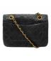 CHANEL (シャネル) ラムスキン フルプラップ ターンロック ダブルチェーンショルダーバッグ ブラック：350000円
