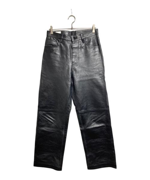 DRIES VAN NOTEN（ドリスヴァンノッテン）DRIES VAN NOTEN (ドリスヴァンノッテン) レザー5ポケットパンツ ブラック サイズ:30の古着・服飾アイテム
