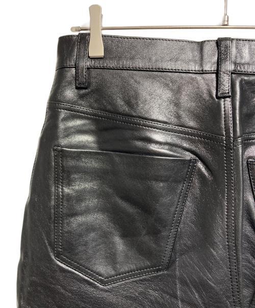 DRIES VAN NOTEN（ドリスヴァンノッテン）DRIES VAN NOTEN (ドリスヴァンノッテン) レザー5ポケットパンツ ブラック サイズ:30の古着・服飾アイテム