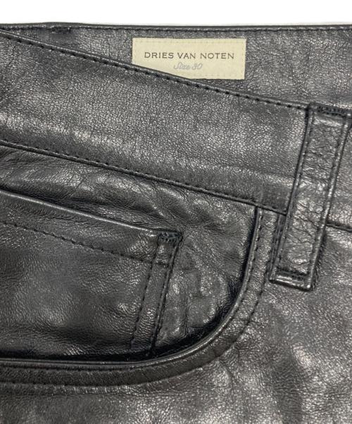 DRIES VAN NOTEN（ドリスヴァンノッテン）DRIES VAN NOTEN (ドリスヴァンノッテン) レザー5ポケットパンツ ブラック サイズ:30の古着・服飾アイテム
