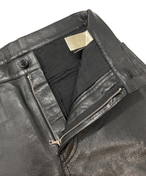 DRIES VAN NOTEN（ドリスヴァンノッテン）DRIES VAN NOTEN (ドリスヴァンノッテン) レザー5ポケットパンツ ブラック サイズ:30の古着・服飾アイテム