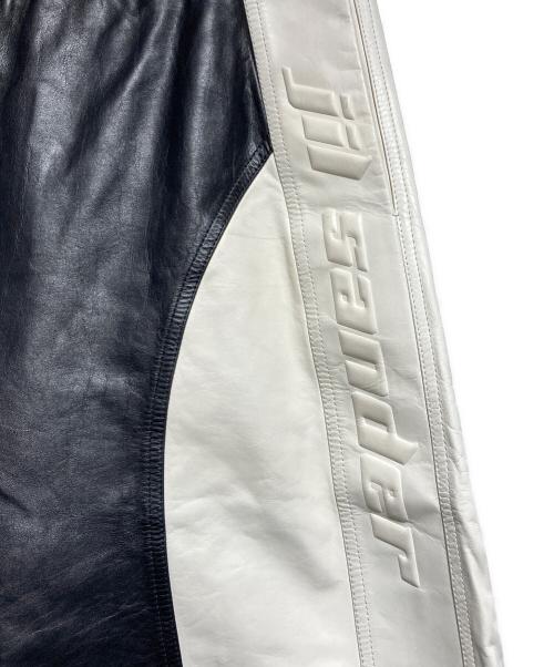 JIL SANDER（ジルサンダー）JIL SANDER (ジルサンダー) Motocross Leather Pant/革製モトクロスパンツ ブラック×ホワイト サイズ:48の古着・服飾アイテム