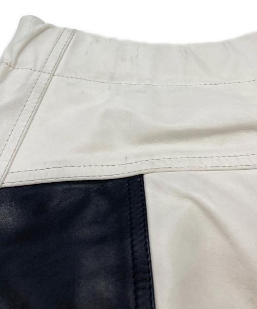 JIL SANDER（ジルサンダー）JIL SANDER (ジルサンダー) Motocross Leather Pant/革製モトクロスパンツ ブラック×ホワイト サイズ:48の古着・服飾アイテム