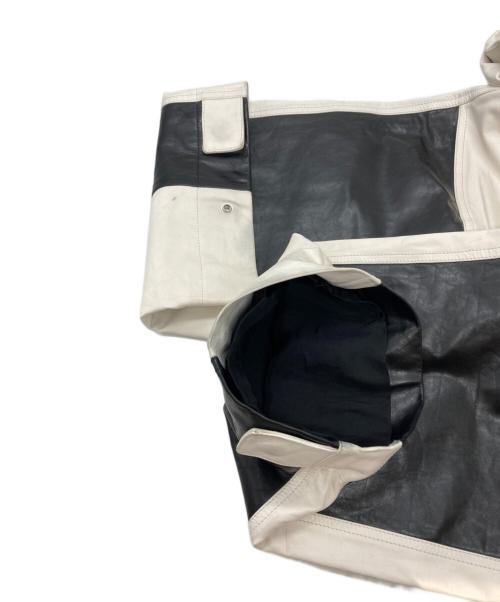 JIL SANDER（ジルサンダー）JIL SANDER (ジルサンダー) Motocross Leather Pant/革製モトクロスパンツ ブラック×ホワイト サイズ:48の古着・服飾アイテム