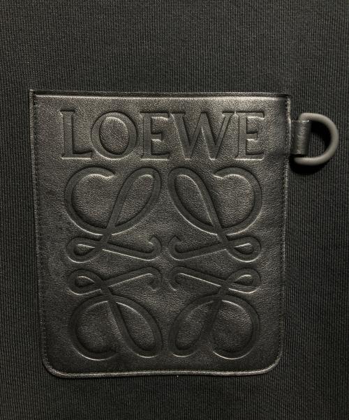 LOEWE（ロエベ）LOEWE (ロエベ) アナグラムレザーパッチパーカー/Anagram Leather Patch Hoodie ブラック サイズ:Lの古着・服飾アイテム