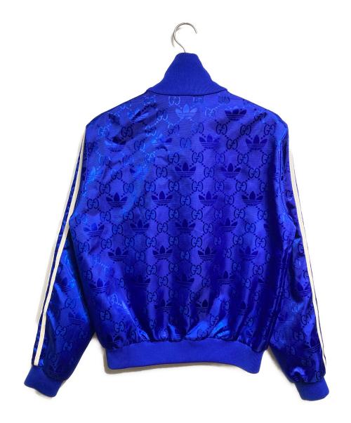 GUCCI（グッチ）GUCCI (グッチ) addas GGトレフォイル ジャカード ジャケット/GG Trefoil Jacquard Jacket レッド×ブルー サイズ:46の古着・服飾アイテム
