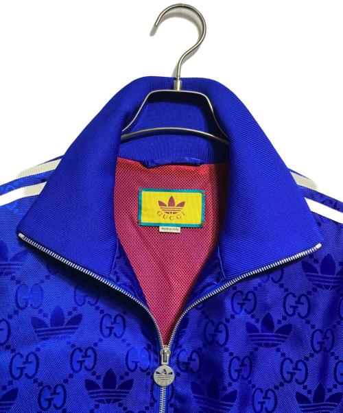 GUCCI（グッチ）GUCCI (グッチ) addas GGトレフォイル ジャカード ジャケット/GG Trefoil Jacquard Jacket レッド×ブルー サイズ:46の古着・服飾アイテム