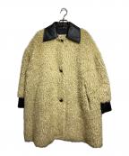 MM6 Maison Margielaエムエムシックスメゾンマルジェラ）の古着「フェイクファーコート/Faux fur coat」｜ブラック×アイボリー