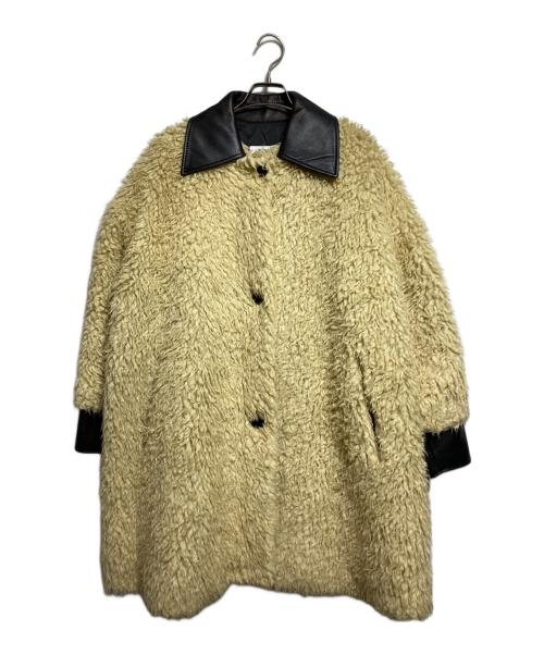 MM6 Maison Margiela（エムエムシックスメゾンマルジェラ）MM6 Maison Margiela (エムエムシックスメゾンマルジェラ) フェイクファーコート/Faux fur coat ブラック×アイボリー サイズ:38の古着・服飾アイテム