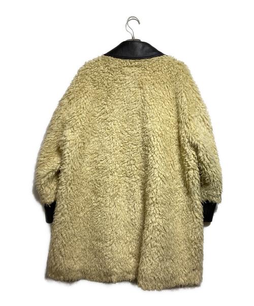 MM6 Maison Margiela（エムエムシックスメゾンマルジェラ）MM6 Maison Margiela (エムエムシックスメゾンマルジェラ) フェイクファーコート/Faux fur coat ブラック×アイボリー サイズ:38の古着・服飾アイテム