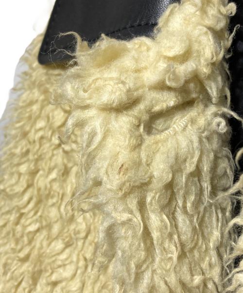 MM6 Maison Margiela（エムエムシックスメゾンマルジェラ）MM6 Maison Margiela (エムエムシックスメゾンマルジェラ) フェイクファーコート/Faux fur coat ブラック×アイボリー サイズ:38の古着・服飾アイテム