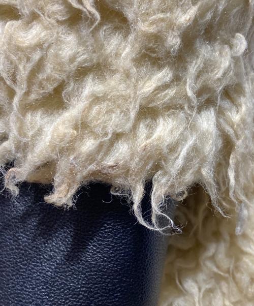 MM6 Maison Margiela（エムエムシックスメゾンマルジェラ）MM6 Maison Margiela (エムエムシックスメゾンマルジェラ) フェイクファーコート/Faux fur coat ブラック×アイボリー サイズ:38の古着・服飾アイテム