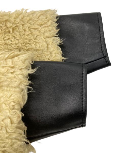 MM6 Maison Margiela（エムエムシックスメゾンマルジェラ）MM6 Maison Margiela (エムエムシックスメゾンマルジェラ) フェイクファーコート/Faux fur coat ブラック×アイボリー サイズ:38の古着・服飾アイテム