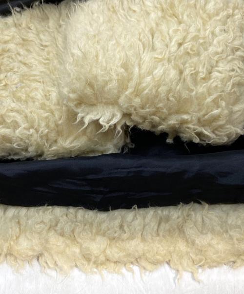 MM6 Maison Margiela（エムエムシックスメゾンマルジェラ）MM6 Maison Margiela (エムエムシックスメゾンマルジェラ) フェイクファーコート/Faux fur coat ブラック×アイボリー サイズ:38の古着・服飾アイテム