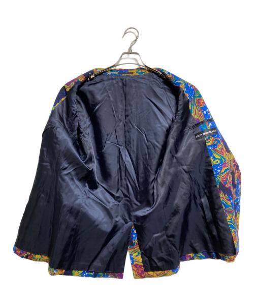 ISSEY MIYAKE（イッセイミヤケ）ISSEY MIYAKE (イッセイミヤケ) ウールマーブルプリントジャケット/Wool Marble-Print Jacket イエロー×ネイビー サイズ:3の古着・服飾アイテム