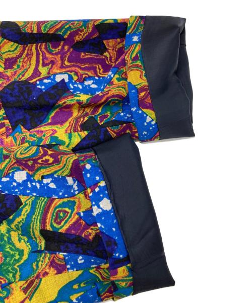 ISSEY MIYAKE（イッセイミヤケ）ISSEY MIYAKE (イッセイミヤケ) ウールマーブルプリントジャケット/Wool Marble-Print Jacket イエロー×ネイビー サイズ:3の古着・服飾アイテム