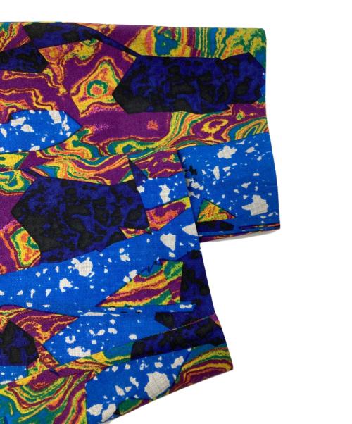 ISSEY MIYAKE（イッセイミヤケ）ISSEY MIYAKE (イッセイミヤケ) ウールマーブルプリントジャケット/Wool Marble-Print Jacket イエロー×ネイビー サイズ:3の古着・服飾アイテム