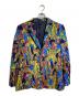 ISSEY MIYAKE（イッセイミヤケ）の古着「ウールマーブルプリントジャケット/Wool Marble-Print Jacket」｜イエロー×ネイビー