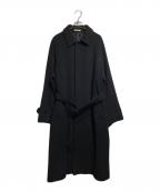 AURALEEオーラリー）の古着「CASHMERE WOOL MOSSER SOUTIEN COLLAR COAT/カシミヤウールステンカラーコート」｜ブラック