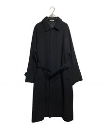 AURALEE（オーラリー）の古着「CASHMERE WOOL MOSSER SOUTIEN COLLAR COAT/カシミヤウールステンカラーコート」｜ブラック