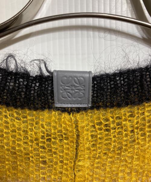 LOEWE（ロエベ）LOEWE (ロエベ) アシンメトリーストライプモヘアセーター/Asymmetric stripe mohair sweater イエロー×レッド×ブラック サイズ:Sの古着・服飾アイテム
