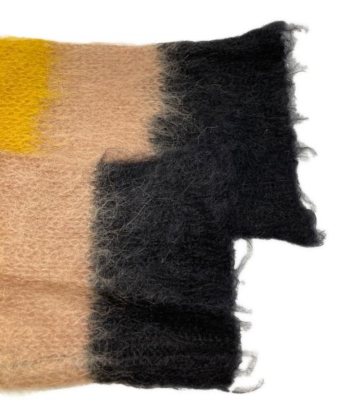 LOEWE（ロエベ）LOEWE (ロエベ) アシンメトリーストライプモヘアセーター/Asymmetric stripe mohair sweater イエロー×レッド×ブラック サイズ:Sの古着・服飾アイテム