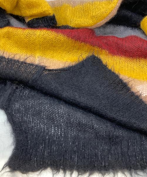 LOEWE（ロエベ）LOEWE (ロエベ) アシンメトリーストライプモヘアセーター/Asymmetric stripe mohair sweater イエロー×レッド×ブラック サイズ:Sの古着・服飾アイテム
