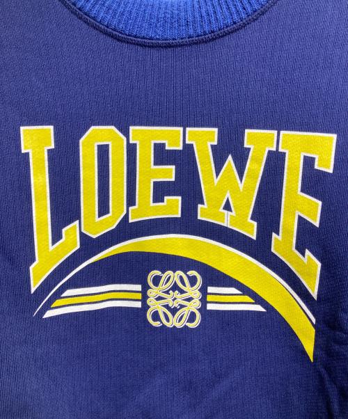 LOEWE（ロエベ）LOEWE (ロエベ) アナグラムコットンリブスウェット/Anagram Cotton Rib Sweatshirt イエロー×ネイビー サイズ:Mの古着・服飾アイテム
