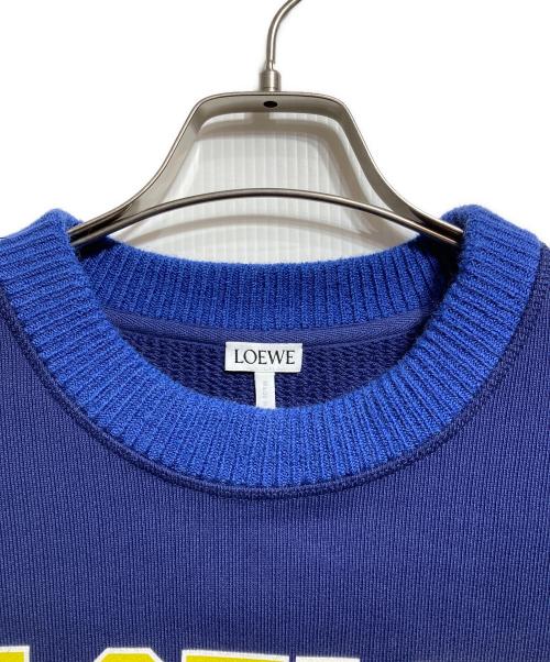 LOEWE（ロエベ）LOEWE (ロエベ) アナグラムコットンリブスウェット/Anagram Cotton Rib Sweatshirt イエロー×ネイビー サイズ:Mの古着・服飾アイテム