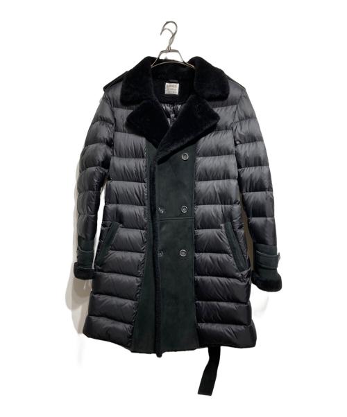 EMMETI（エンメティ）EMMETI (エンメティ) ムートン切替ダウンコート/Down coat with mouton panels ブラック サイズ:48の古着・服飾アイテム