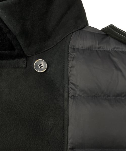 EMMETI（エンメティ）EMMETI (エンメティ) ムートン切替ダウンコート/Down coat with mouton panels ブラック サイズ:48の古着・服飾アイテム
