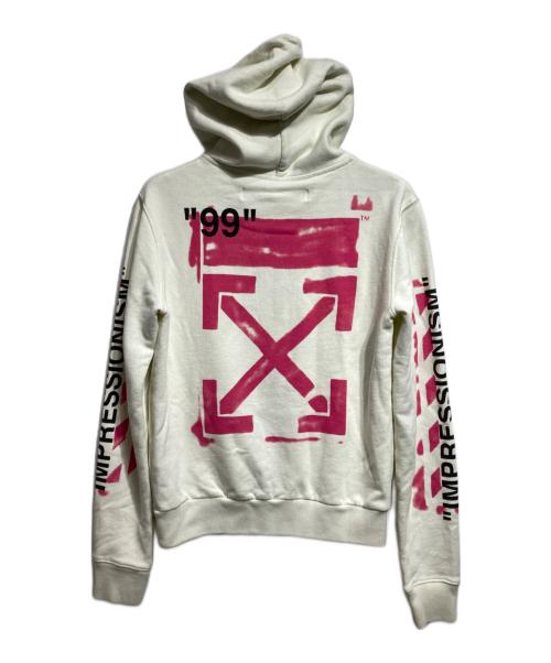 OFFWHITE（オフホワイト）OFFWHITE (オフホワイト) ダイアグ ステンシル ジップト フーディー/DIAG STENCIL ZIPPED HOODIE ホワイト サイズ:XSの古着・服飾アイテム