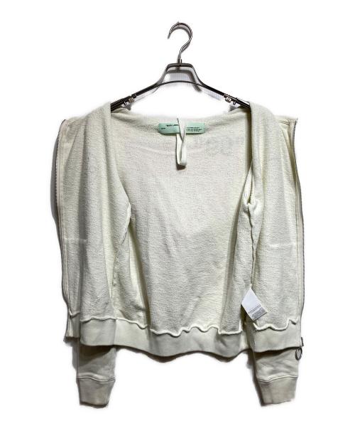 OFFWHITE（オフホワイト）OFFWHITE (オフホワイト) ダイアグ ステンシル ジップト フーディー/DIAG STENCIL ZIPPED HOODIE ホワイト サイズ:XSの古着・服飾アイテム