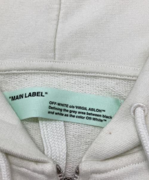 OFFWHITE（オフホワイト）OFFWHITE (オフホワイト) ダイアグ ステンシル ジップト フーディー/DIAG STENCIL ZIPPED HOODIE ホワイト サイズ:XSの古着・服飾アイテム