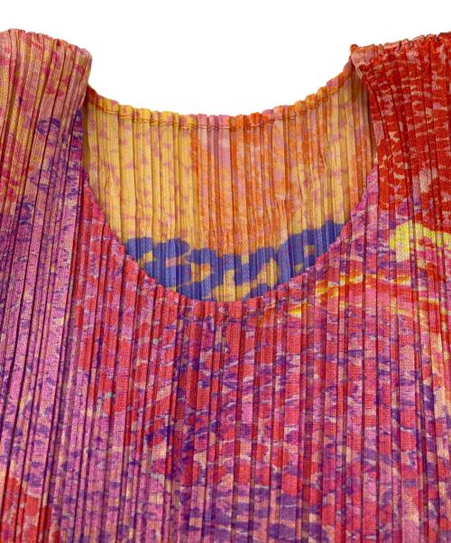 PLEATS PLEASE（プリーツプリーズ）PLEATS PLEASE (プリーツプリーズ) ノースリーブプリーツブラウス/Sleeveless pleated blouse マルチカラー サイズ:3の古着・服飾アイテム