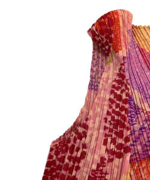 PLEATS PLEASE（プリーツプリーズ）PLEATS PLEASE (プリーツプリーズ) ノースリーブプリーツブラウス/Sleeveless pleated blouse マルチカラー サイズ:3の古着・服飾アイテム