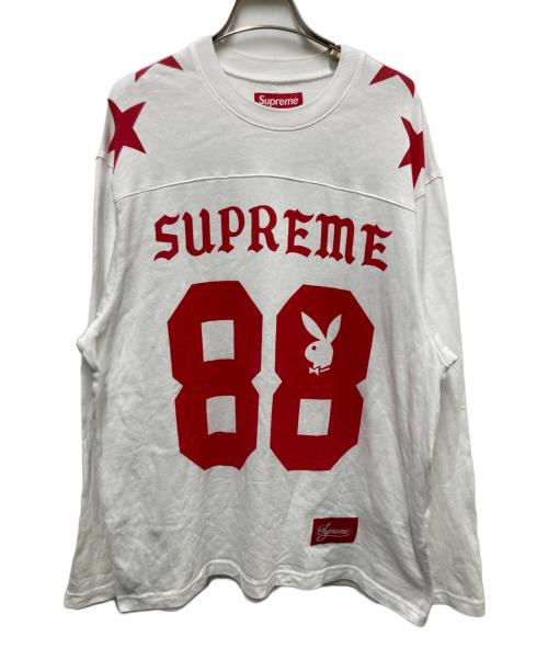 SUPREME（シュプリーム）SUPREME (シュプリーム) PLAY BOY (プレイボーイ) L/S Football Top レッド×ホワイト サイズ:Sの古着・服飾アイテム