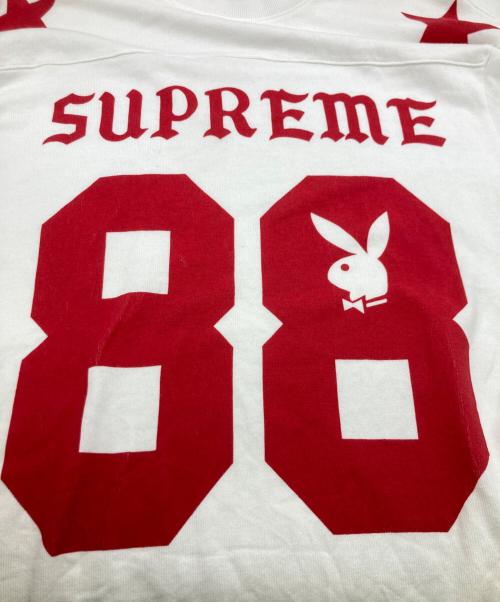 SUPREME（シュプリーム）SUPREME (シュプリーム) PLAY BOY (プレイボーイ) L/S Football Top レッド×ホワイト サイズ:Sの古着・服飾アイテム