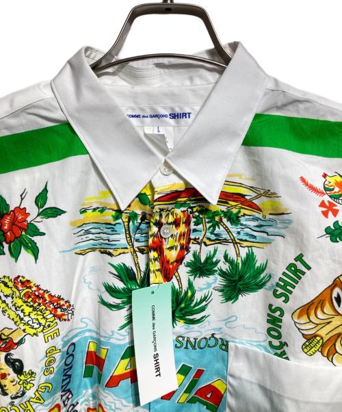 COMME des GARCONS SHIRT（コムデギャルソンシャツ）COMME des GARCONS SHIRT (コムデギャルソンシャツ) ハワイアンマップグラフィックシャツ/Hawaiian Map Graphic Shirt グリーン×ホワイト サイズ:Lの古着・服飾アイテム