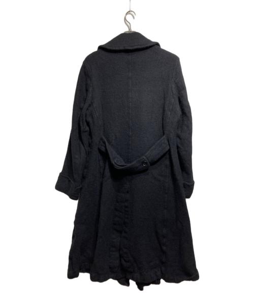 COMME des GARCONS HOMME PLUS（コムデギャルソンオムプリュス）COMME des GARCONS HOMME PLUS (コムデギャルソンオムプリュス) ウール縮絨ダブルロングコート/• Boiled wool double-breasted long coat ブラック サイズ:Lの古着・服飾アイテム