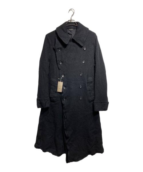 COMME des GARCONS HOMME PLUS（コムデギャルソンオムプリュス）COMME des GARCONS HOMME PLUS (コムデギャルソンオムプリュス) ウール縮絨ダブルロングコート/• Boiled wool double-breasted long coat ブラック サイズ:Lの古着・服飾アイテム