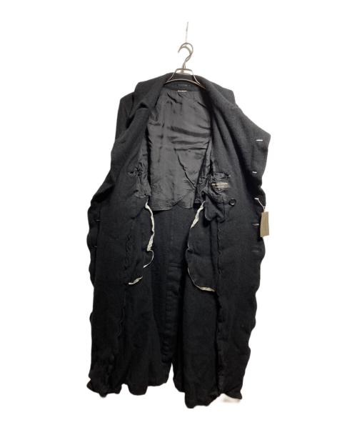COMME des GARCONS HOMME PLUS（コムデギャルソンオムプリュス）COMME des GARCONS HOMME PLUS (コムデギャルソンオムプリュス) ウール縮絨ダブルロングコート/• Boiled wool double-breasted long coat ブラック サイズ:Lの古着・服飾アイテム