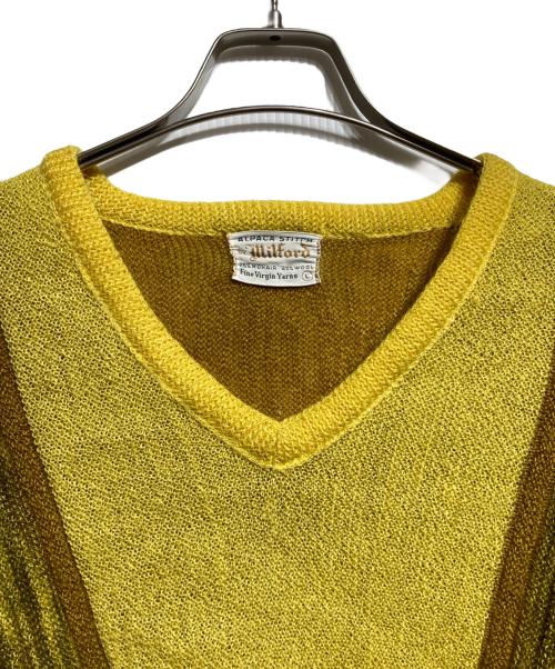 MILFORD（ミルフォード）MILFORD (ミルフォード) モヘア混ニット/Mohair-blend knit イエロー サイズ:Lの古着・服飾アイテム