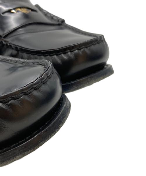 PRADA（プラダ）PRADA (プラダ) ロゴペニーレザーローファー/Logo-embellished leather penny loafers ブラック サイズ:9の古着・服飾アイテム