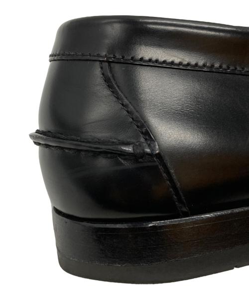 PRADA（プラダ）PRADA (プラダ) ロゴペニーレザーローファー/Logo-embellished leather penny loafers ブラック サイズ:9の古着・服飾アイテム